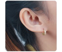 Gold Plated CZ Silver Huggies Earring HO-1605-GP